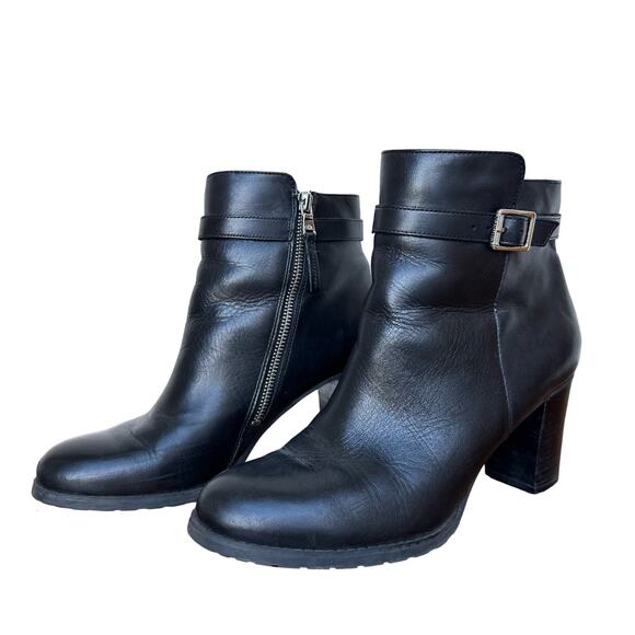 Lauren Ralph Lauren Black Leather Ankle Booties - Size 9B - Picture 2 of 8